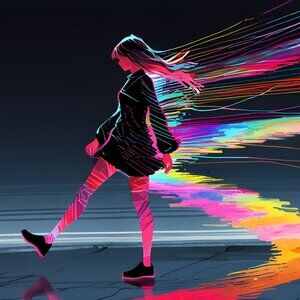 Distorted glitch woman HD metal art 8 x 12 inches